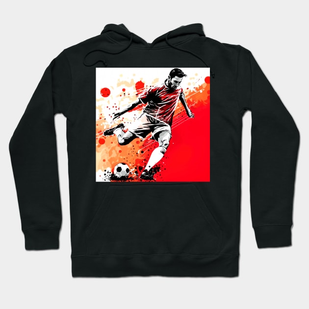 Soccer Player Graffiti Art Splash Paint Hoodie by MaystarUniverse